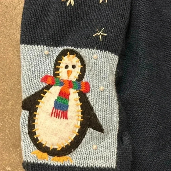 Bobbie brooks vintage ramie blend knit vest festive holiday christmas - Picture 5 of 6